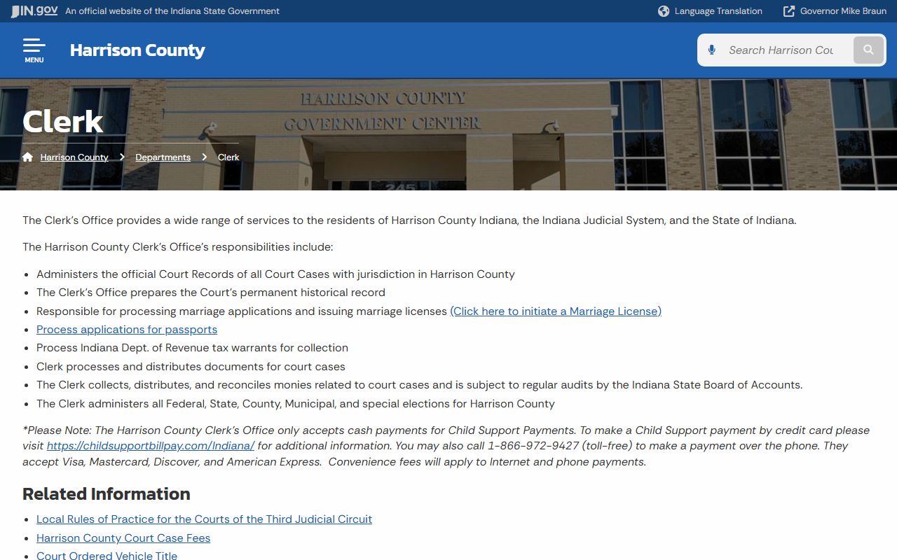 Harrison County Clerk official page