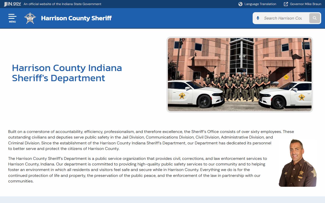Harrison County arrest records sheriff department page