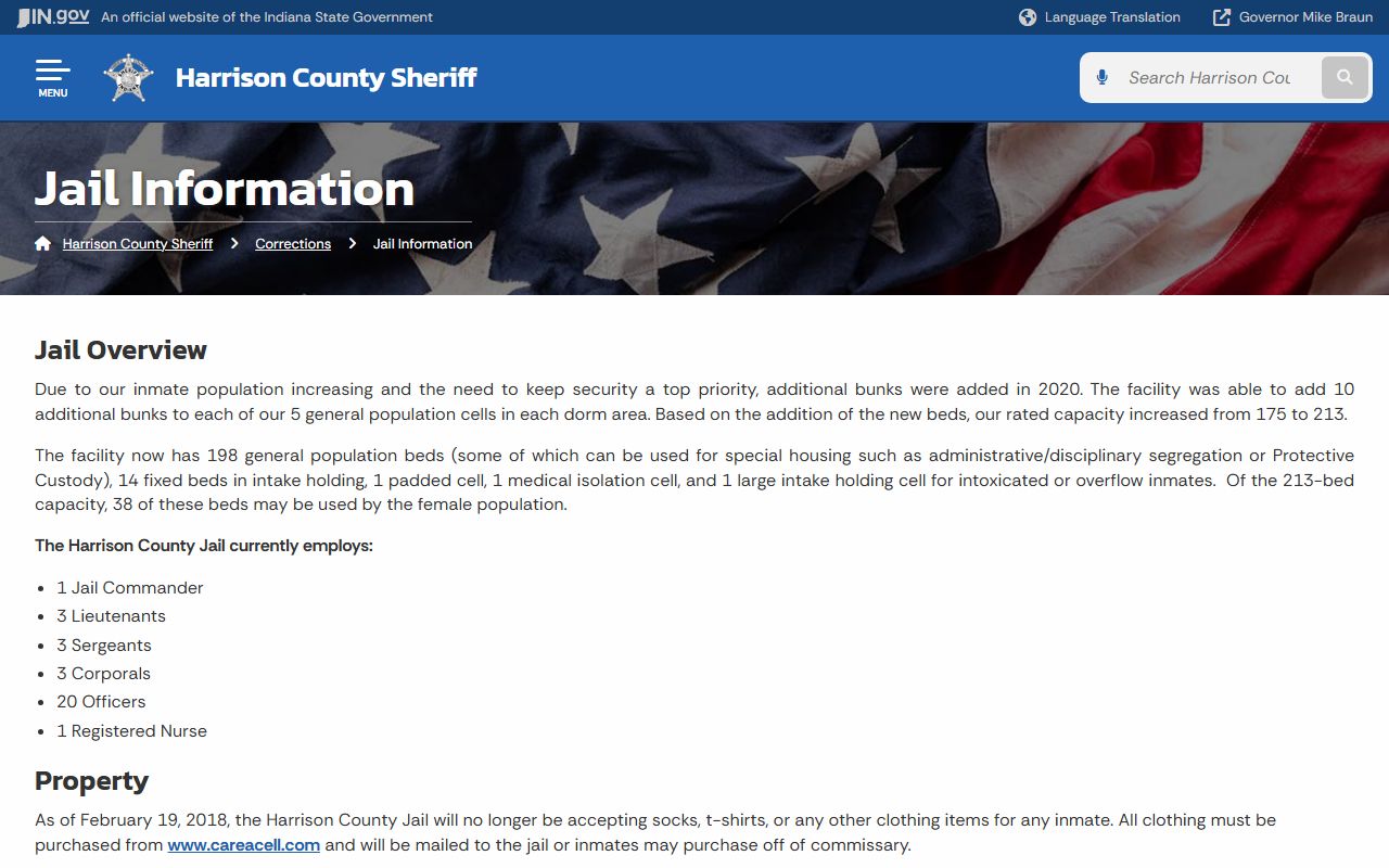 Harrison County arrest records jail information page