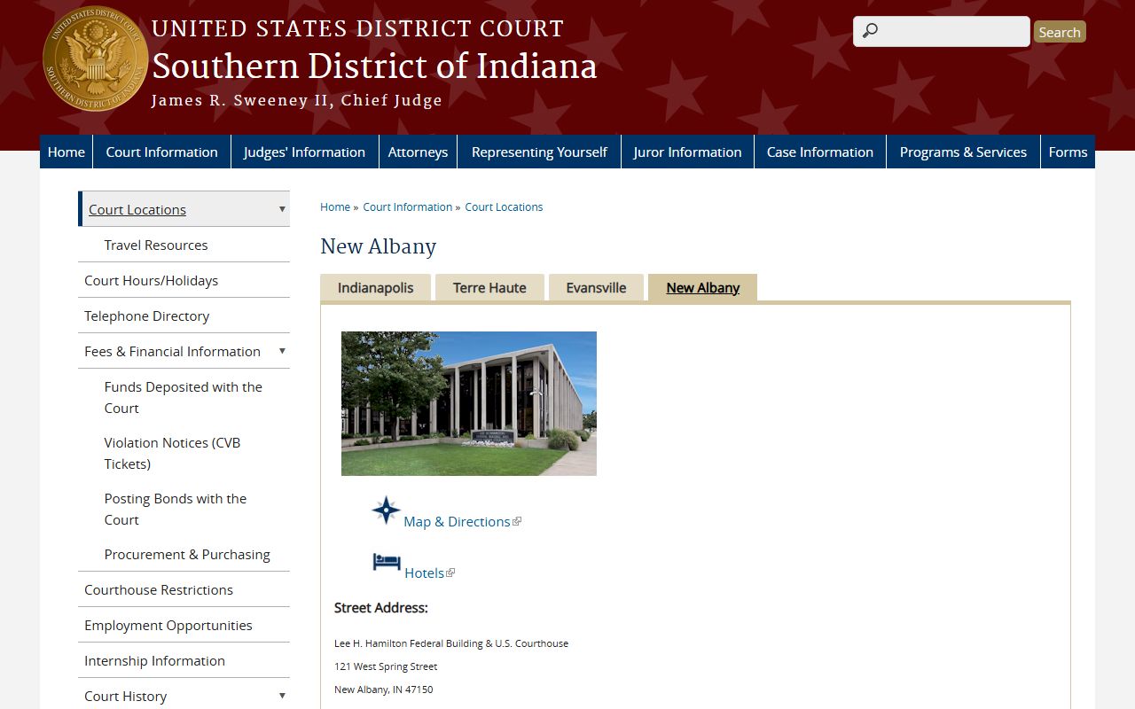 New Albany federal courthouse page