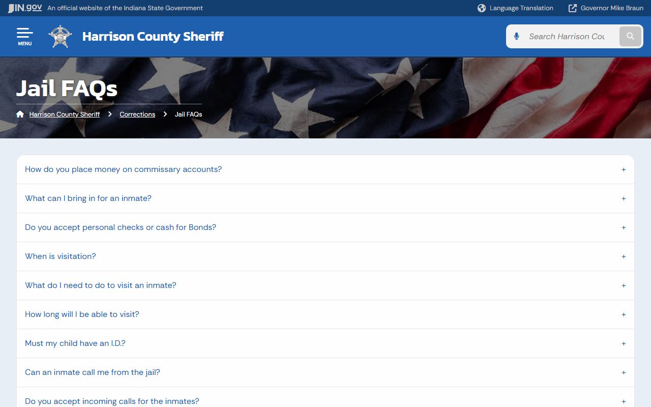 Harrison County inmate records jail FAQ
